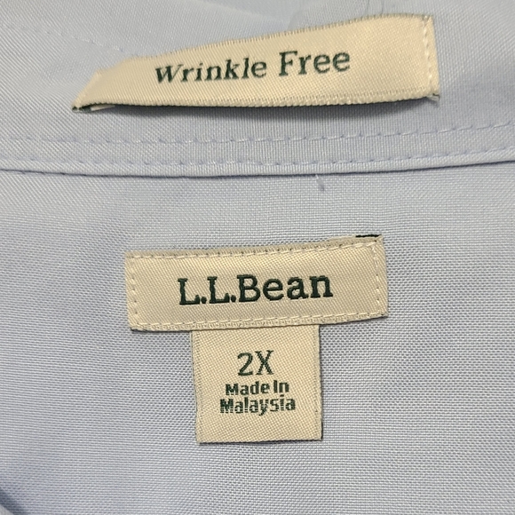 (711) L.L. Bean Men's Original Long Sleeve Dress Shirt, Size: 2XL Color: Blue - Picture 5 of 10
